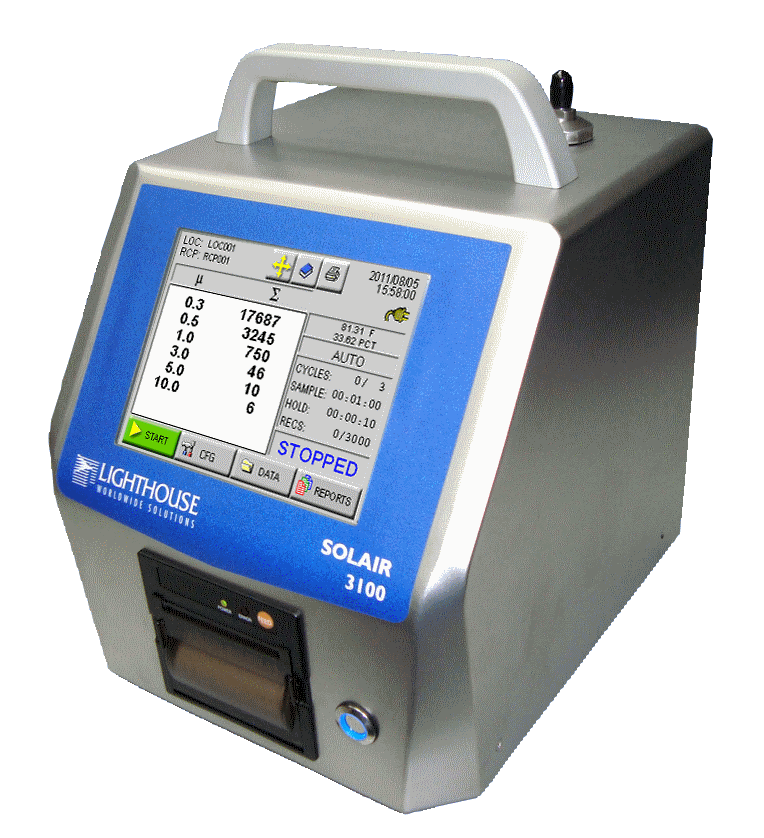 Portable Particle Counter for Certification of Clean Rooms