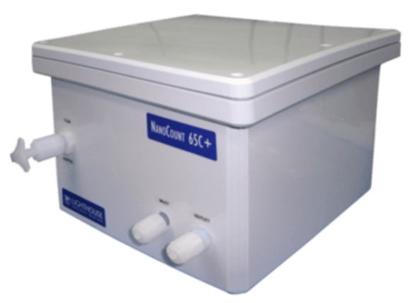 LIQUID PARTICLE COUNTER for large sample volumes and low zero count