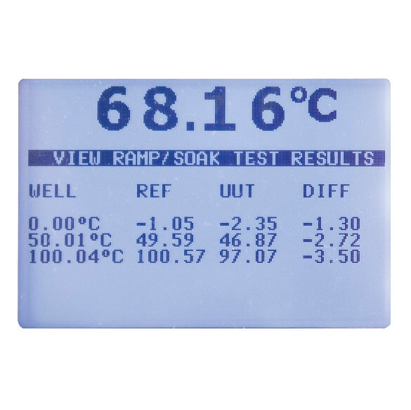 Écran du calibrateur de température à bloc sec Fluke 9143